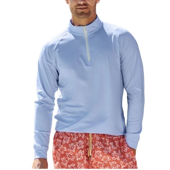 J. Mclaughlin Kosta Pima Cotton Covington Stripe 1/4 Zip Pullover Size S - Picture 3 of 8